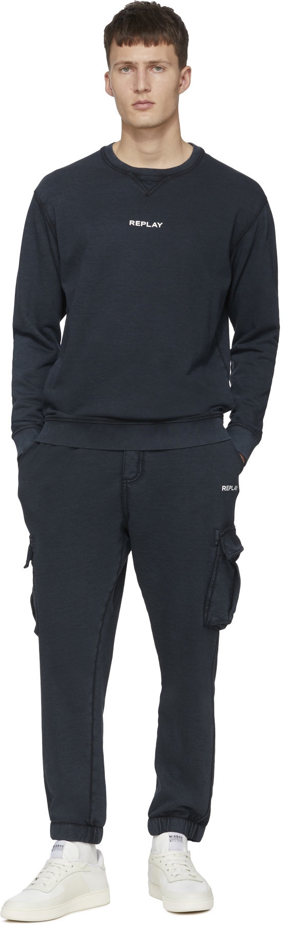 REPLAY: Black Bio Pack Fleece Cargo Pant - 4