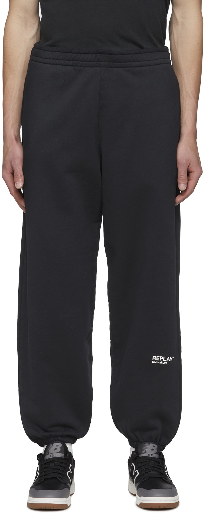 REPLAY: Black Second Life Fleece Joggers - 1