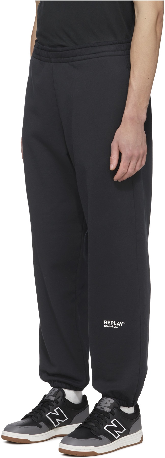REPLAY: Black Second Life Fleece Joggers - 2