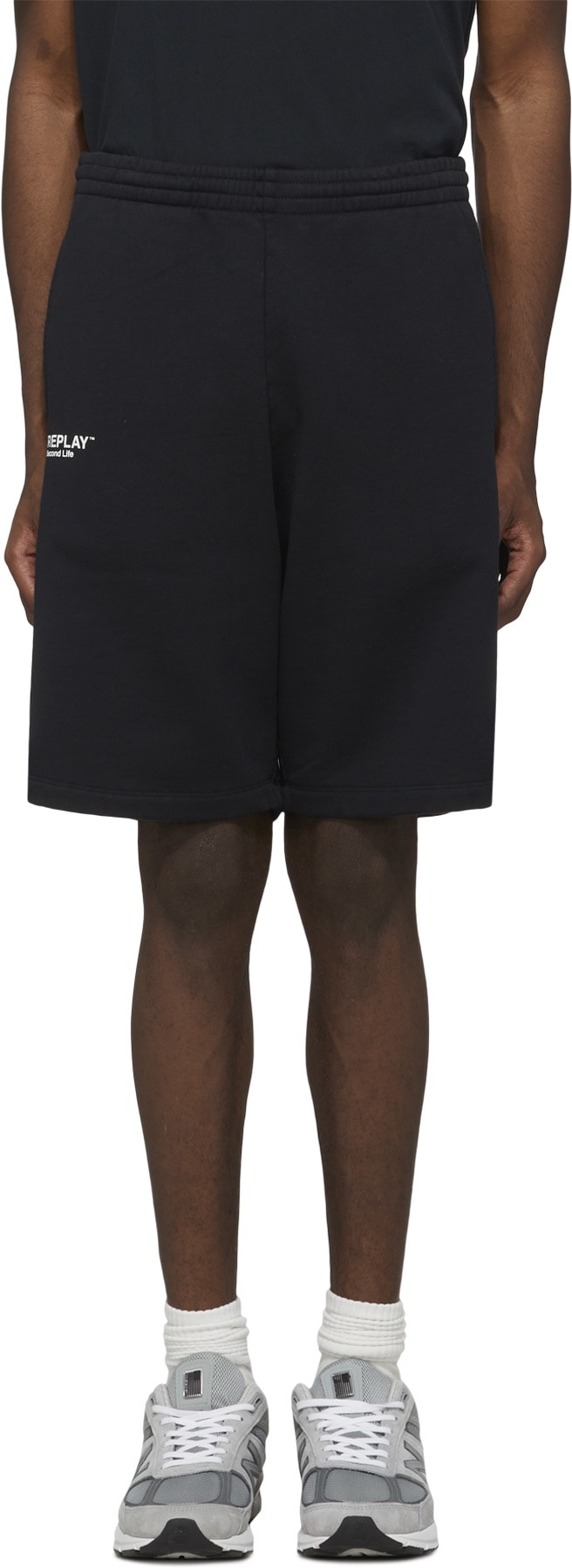 REPLAY: Black Second Life Fleece Shorts - 1