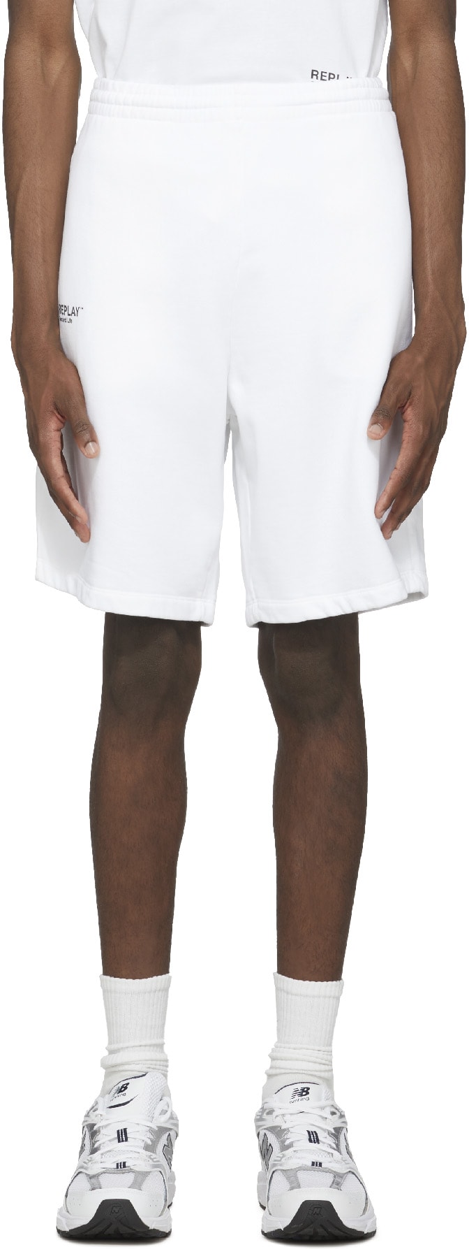 REPLAY: White Second Life Fleece Shorts - 1
