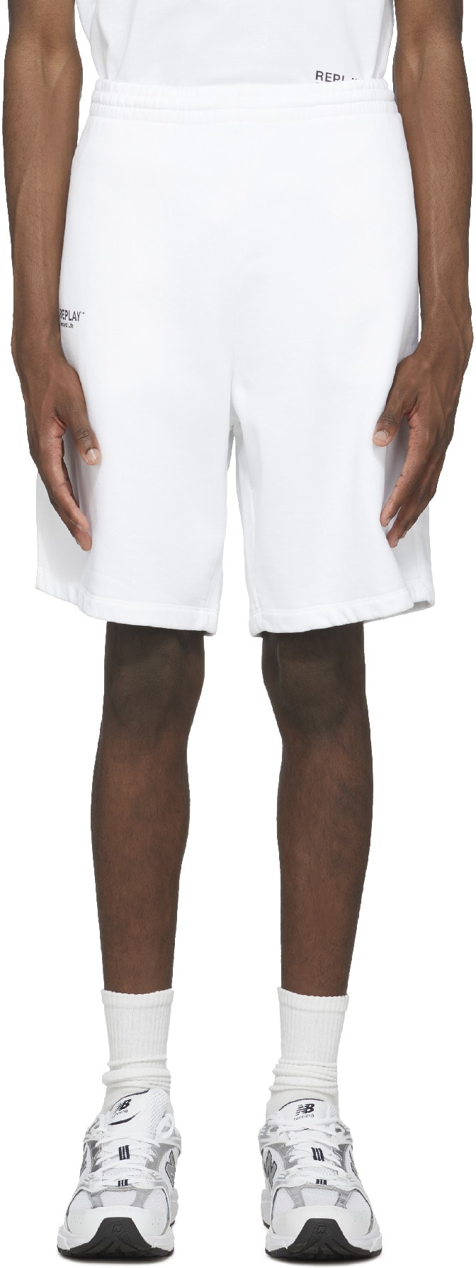 REPLAY: White Second Life Fleece Short - 1