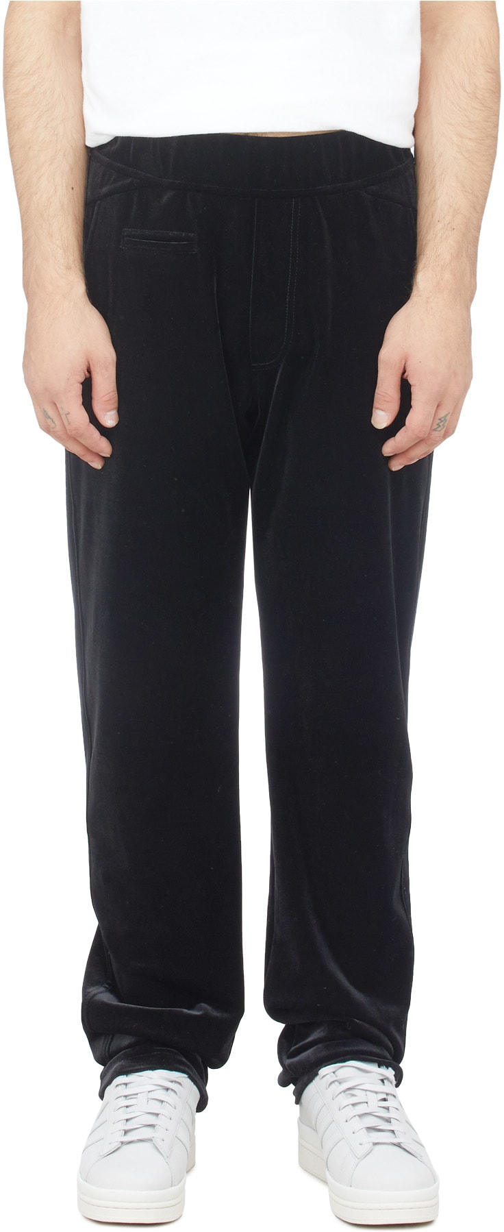 influenceu: Black Velvet Travel Pants - 1