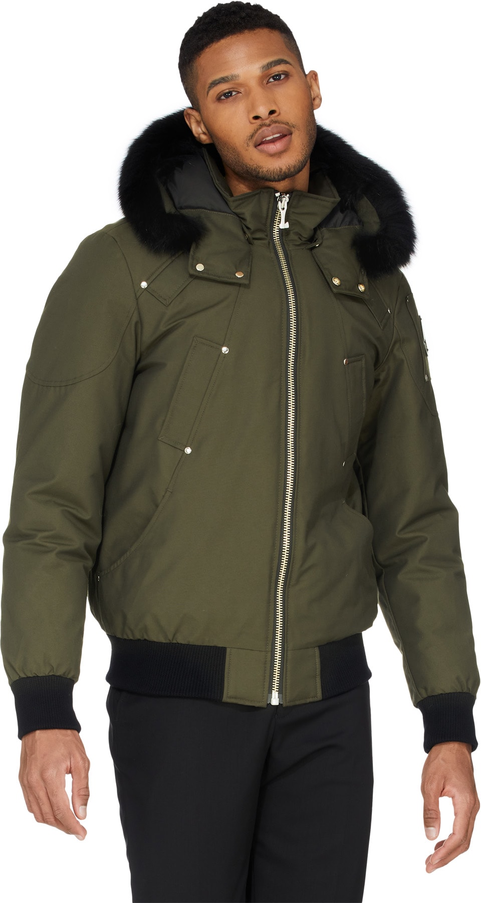 Moose Knuckles: Vert Bomber Balistique Encapuchonné Vert - 4