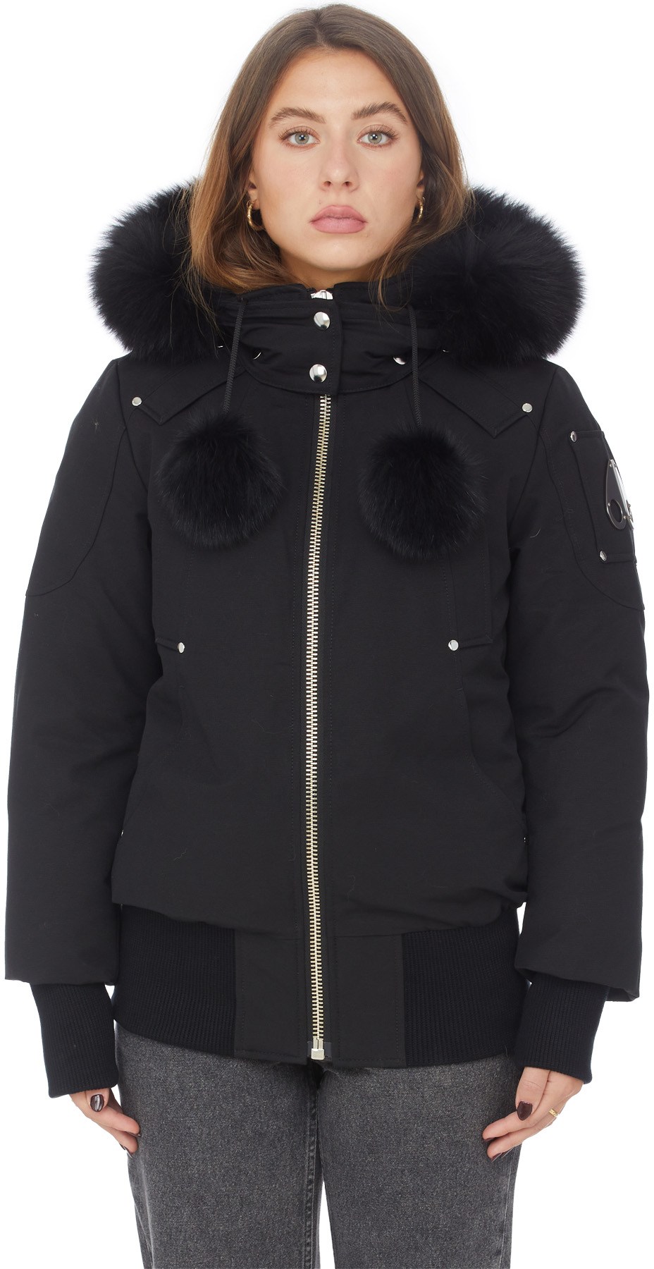 Moose Knuckles: Noir Bomber Encapuchonné Debbie Noir - 1