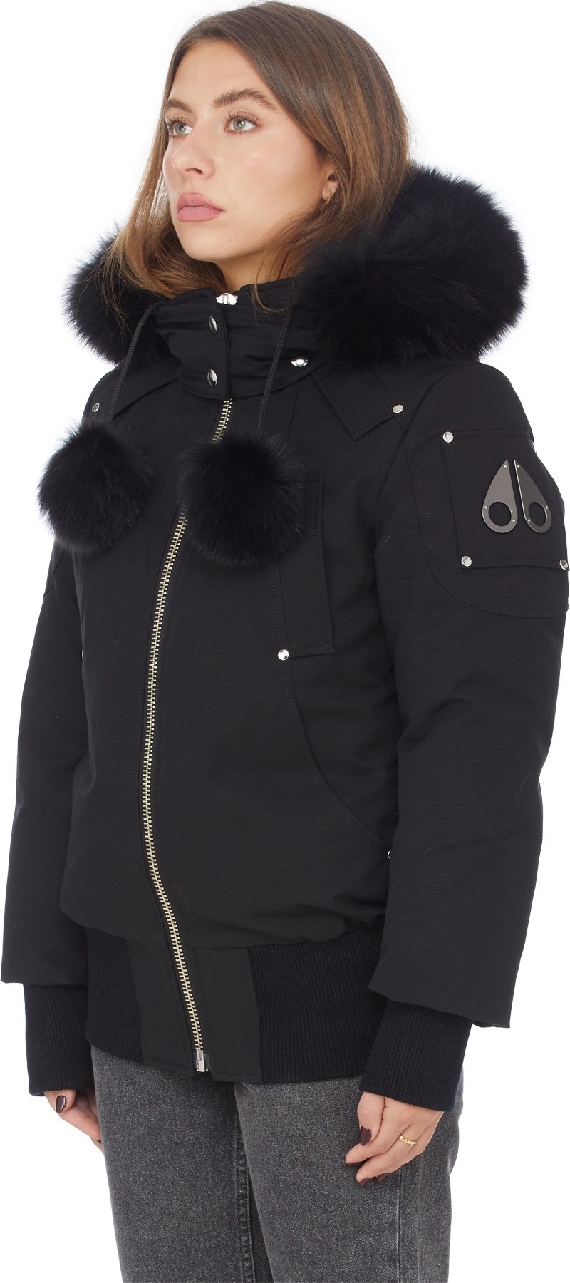 Moose Knuckles: Noir Bomber Encapuchonné Debbie Noir - 2