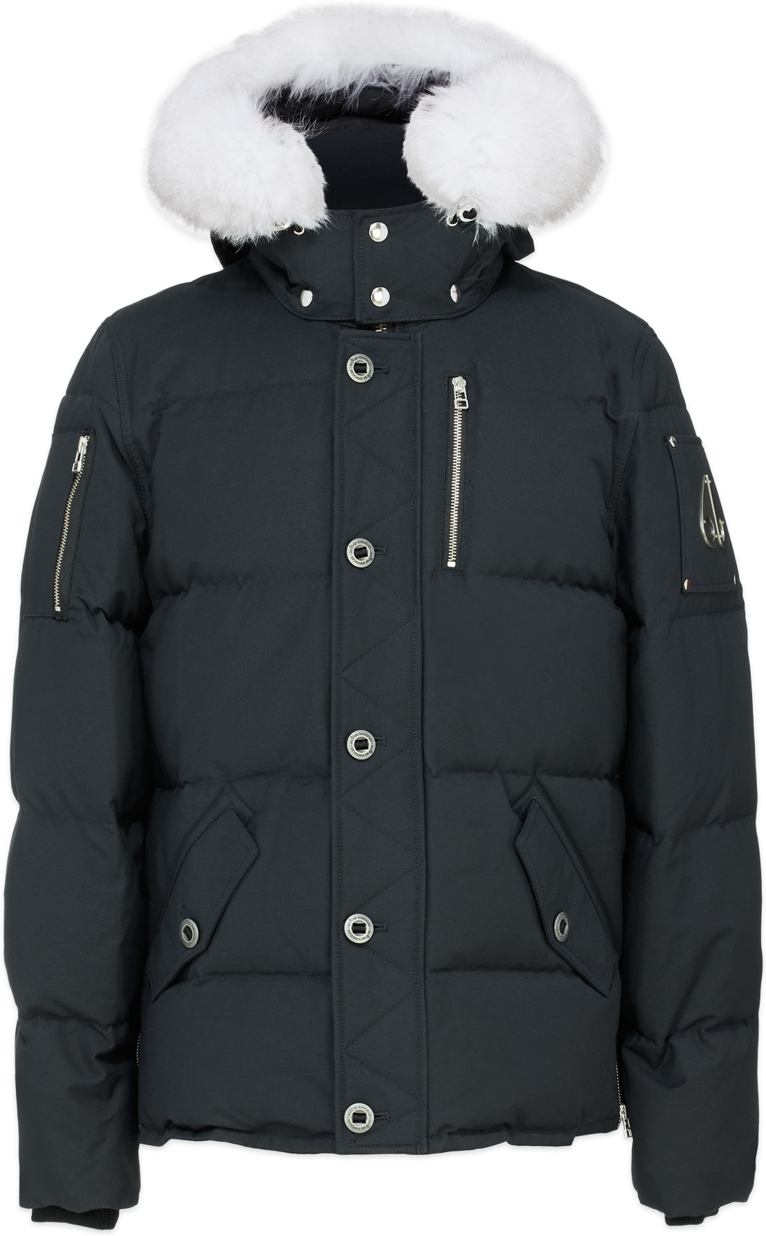 Moose Knuckles: Bleu Manteau 3Q Encapuchonné Bleu - 1