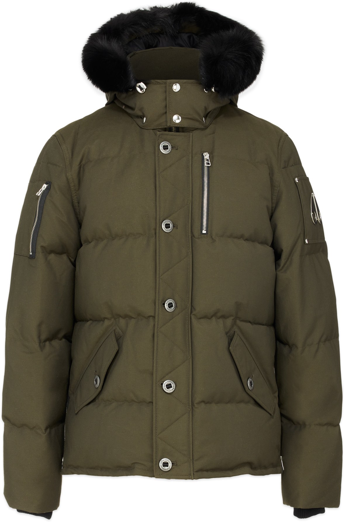 Moose Knuckles: Vert Manteau 3Q Encapuchonné Vert - 1