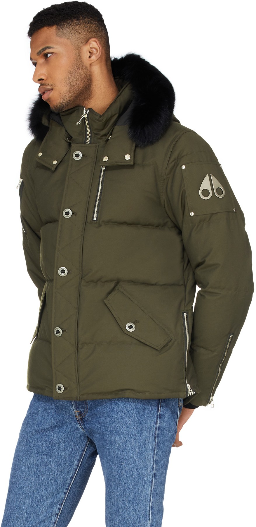 Moose Knuckles: Vert Manteau 3Q Encapuchonné Vert - 4