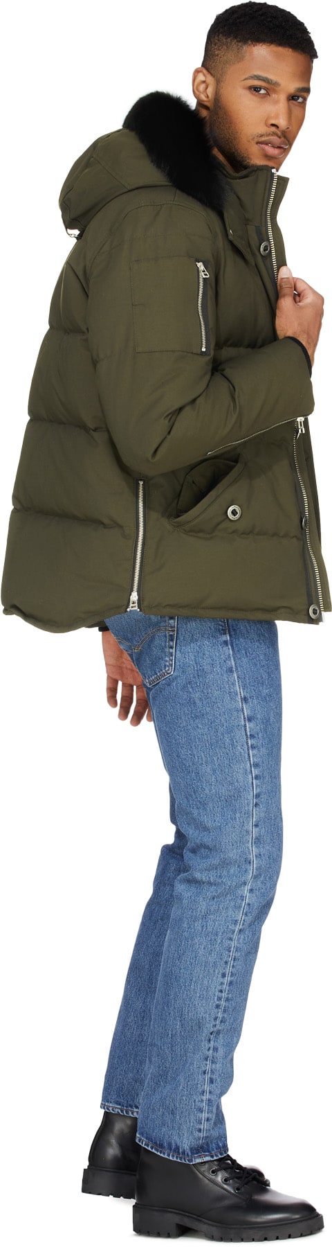 Moose Knuckles: Vert Manteau 3Q Encapuchonné Vert - 5