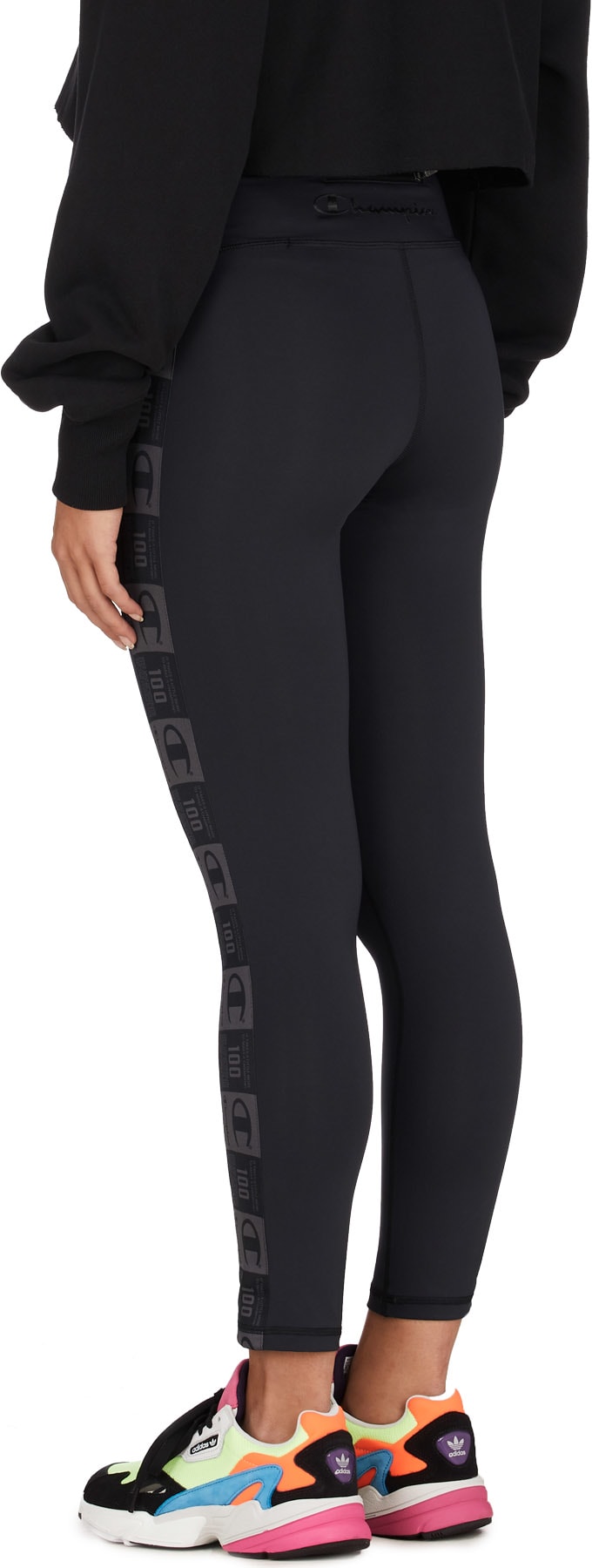 Champion: Noir Legging Taille Haute Noir - 3