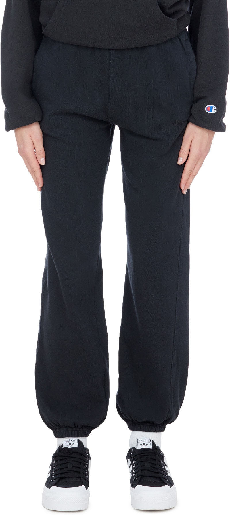 Champion: Noir Pantalon de Survêtement Boyfriend Vintage Dye Noir - 1