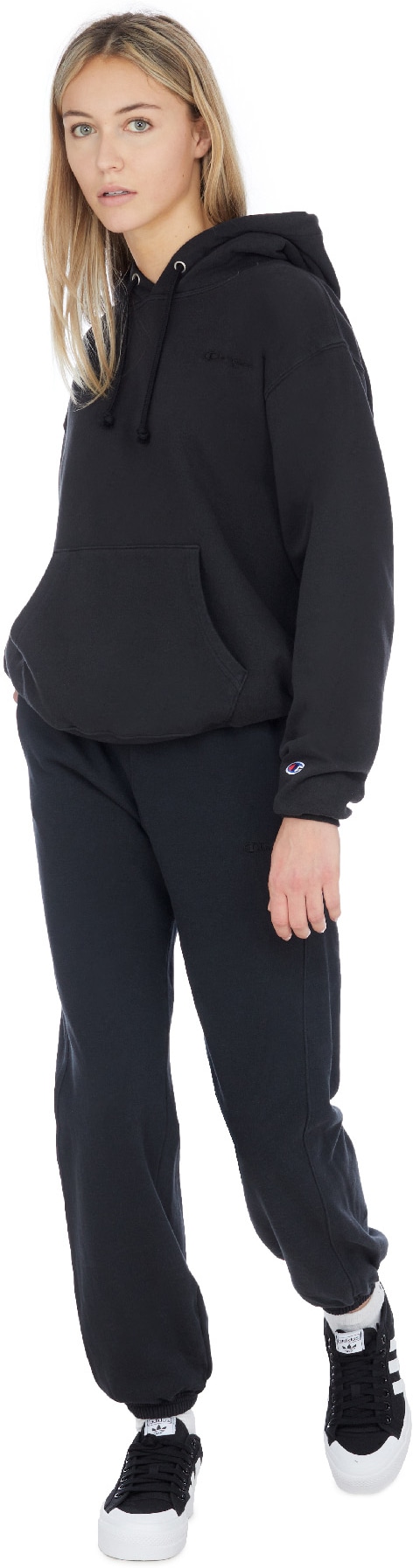 Champion: Noir Pantalon de Survêtement Boyfriend Vintage Dye Noir - 4