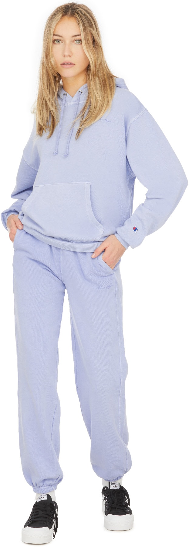 Champion: Bleu Pantalon de Survêtement Boyfriend Vintage Dye Bleu - 4