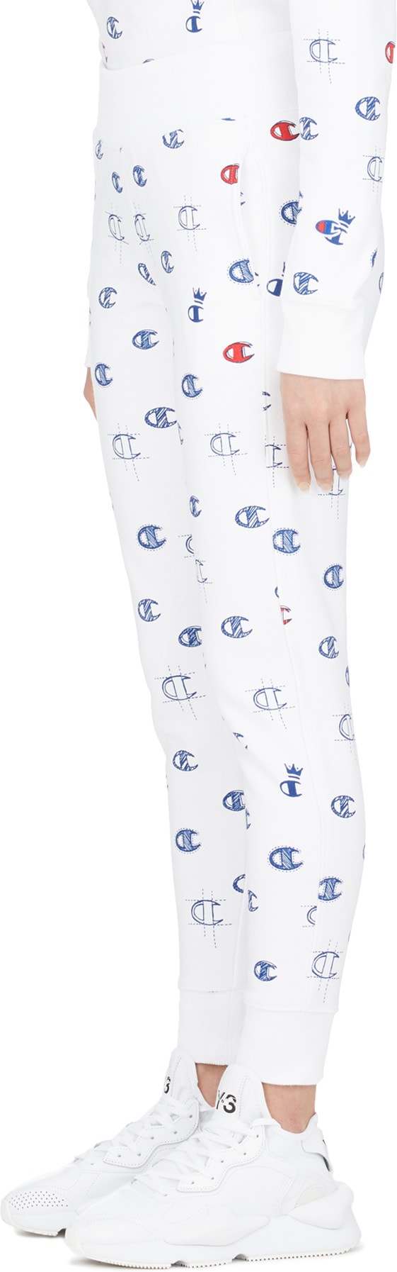 Champion: White Reverse Weave Allover C Print Jogger Pants - 2