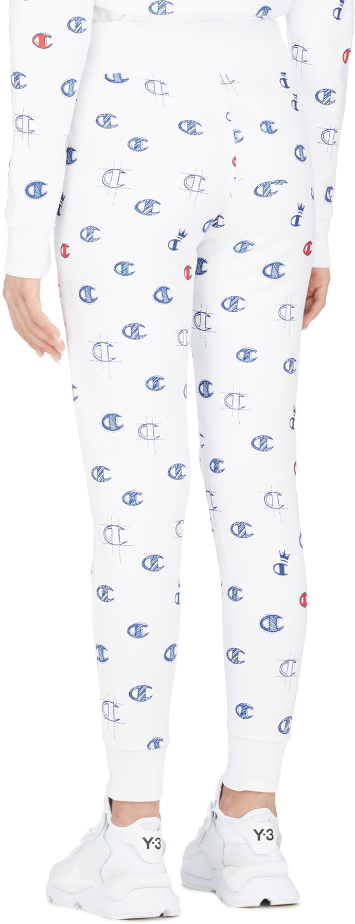 Champion: White Reverse Weave Allover C Print Jogger Pants - 3