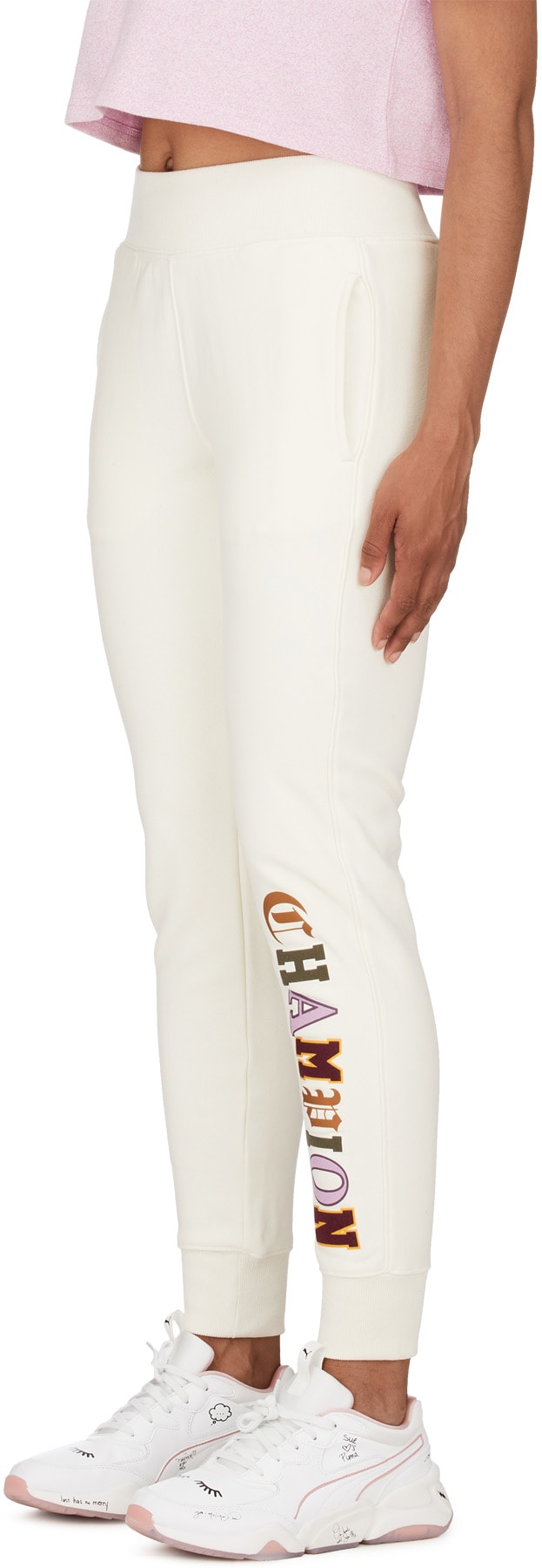 Champion: White Reverse Weave Old English Jogger Pants - 2