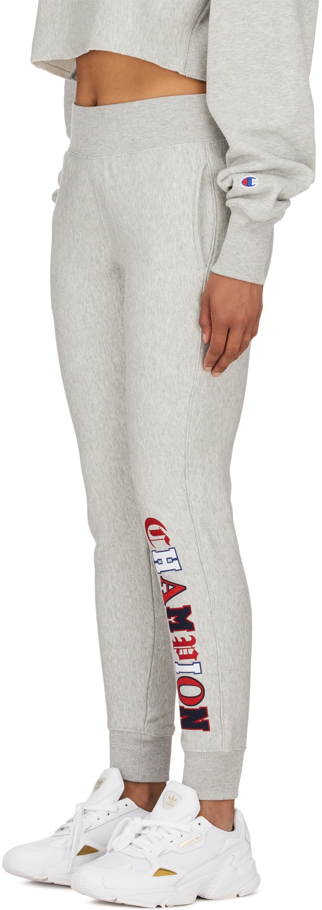 Champion: Grey Reverse Weave Old English Jogger Pants - 2