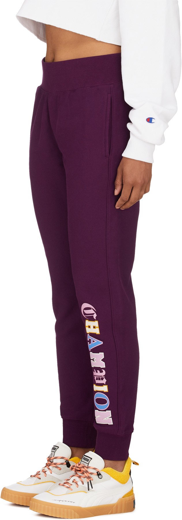 Champion: Purple Reverse Weave Old English Jogger Pants - 2