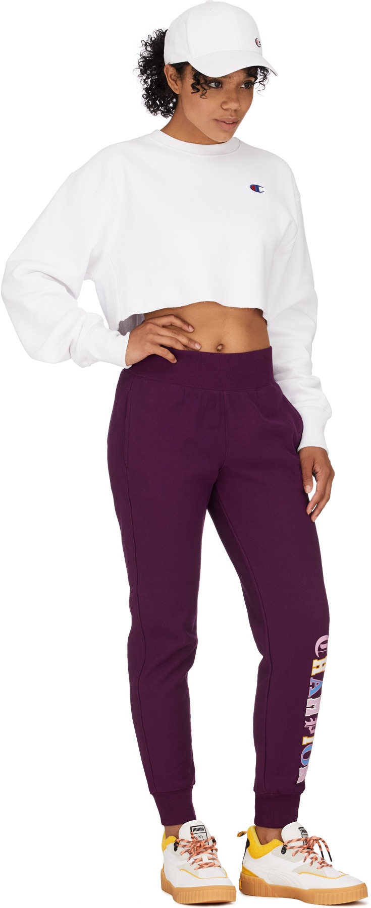 Champion: Purple Reverse Weave Old English Jogger Pants - 4