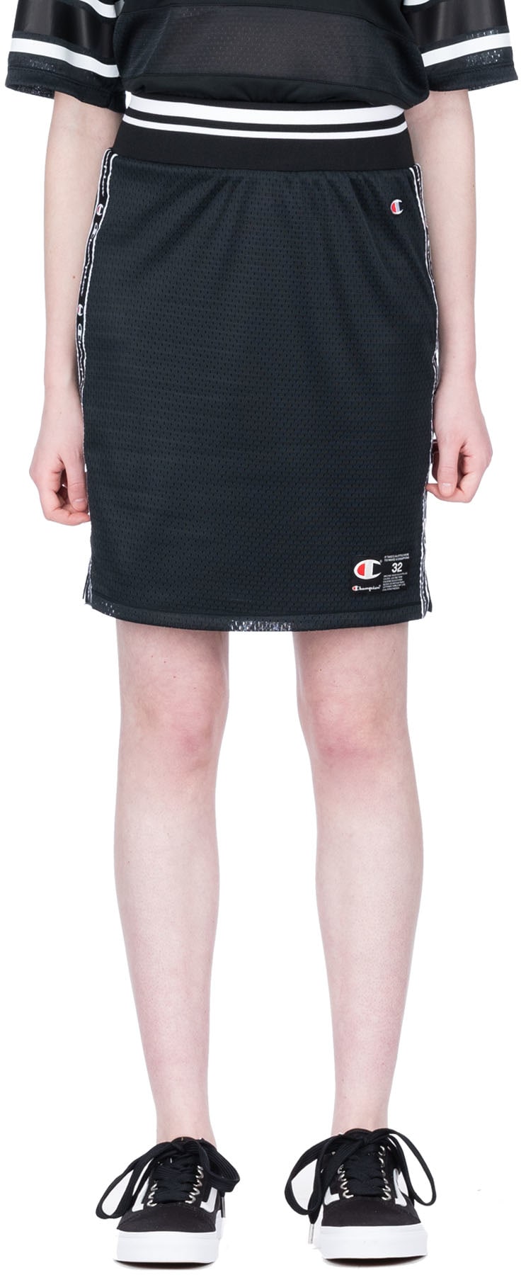 Champion: Black Reversible Mesh Skirt - 1