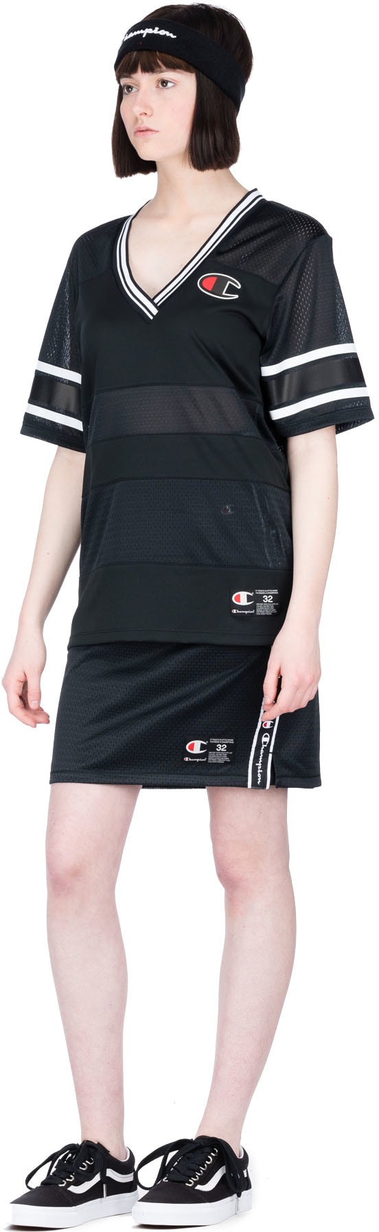 Champion: Black Reversible Mesh Skirt - 4