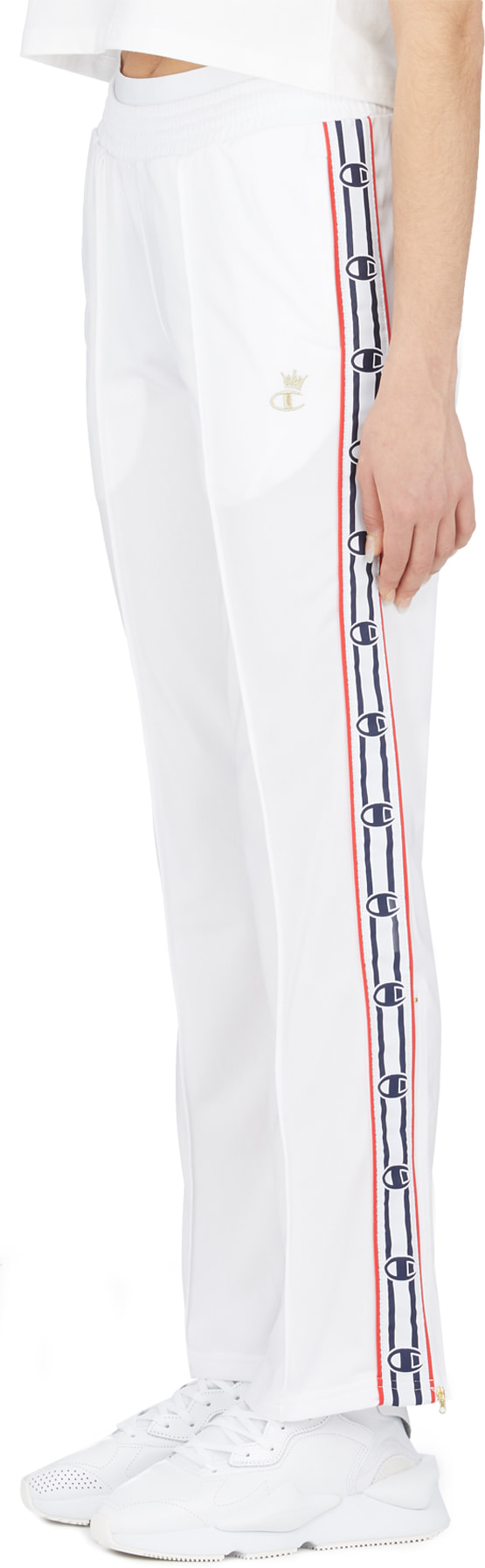 Champion: White Crown C Logo Track Pants - 2
