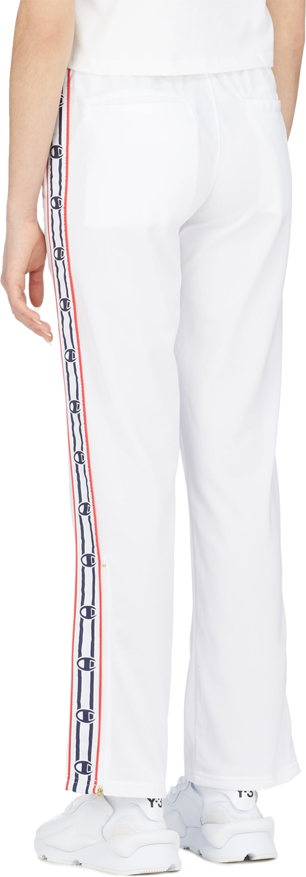 Champion: White Crown C Logo Track Pants - 3