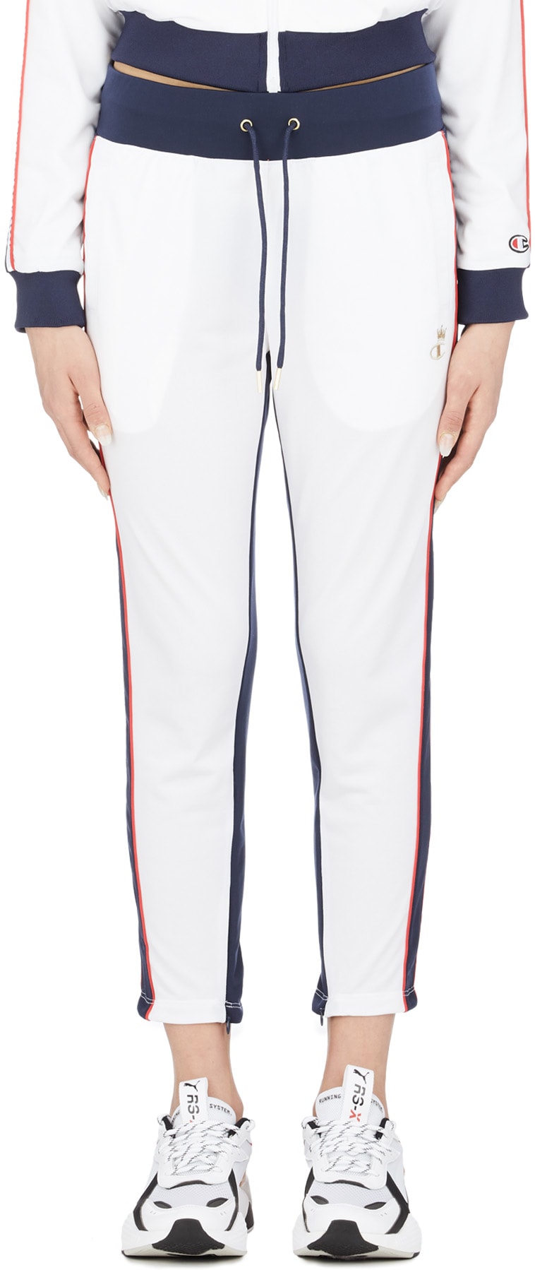 Champion: White Crown C Slim Track Pants - 1