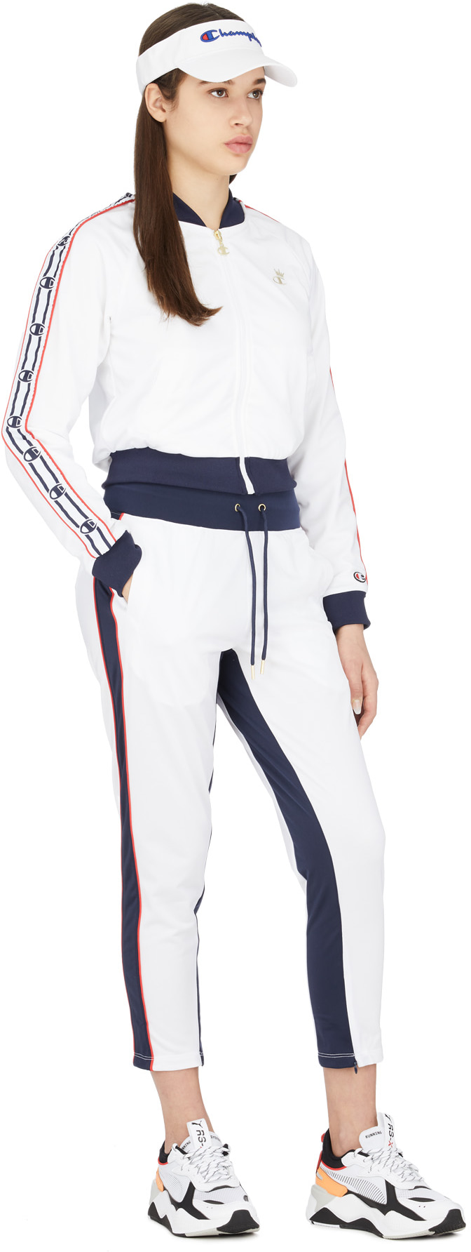 Champion: White Crown C Slim Track Pants - 4