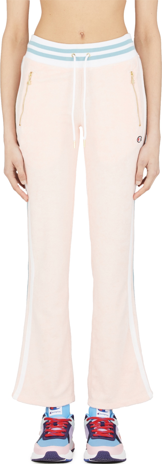 Champion: Rose Terry Cloth Warm Up Slim Flare Pants Rose - 1