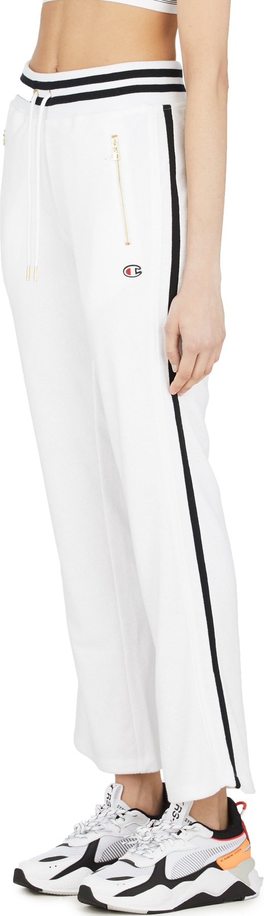 Champion: White Terry Warm Up Slim Flare Pants - 2