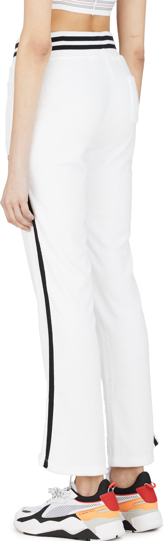 Champion: White Terry Warm Up Slim Flare Pants - 3