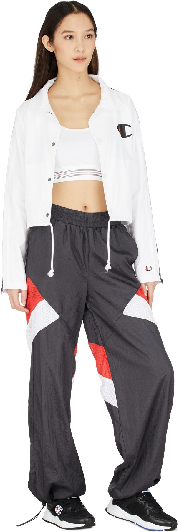 Champion: Blue Nylon Warm Up Pants - 4