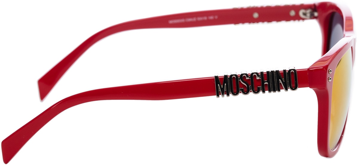 Moschino: Red Rectangular Logo Sunglasses - 2