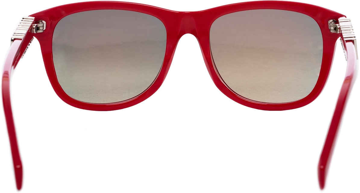 Moschino: Red Rectangular Logo Sunglasses - 3