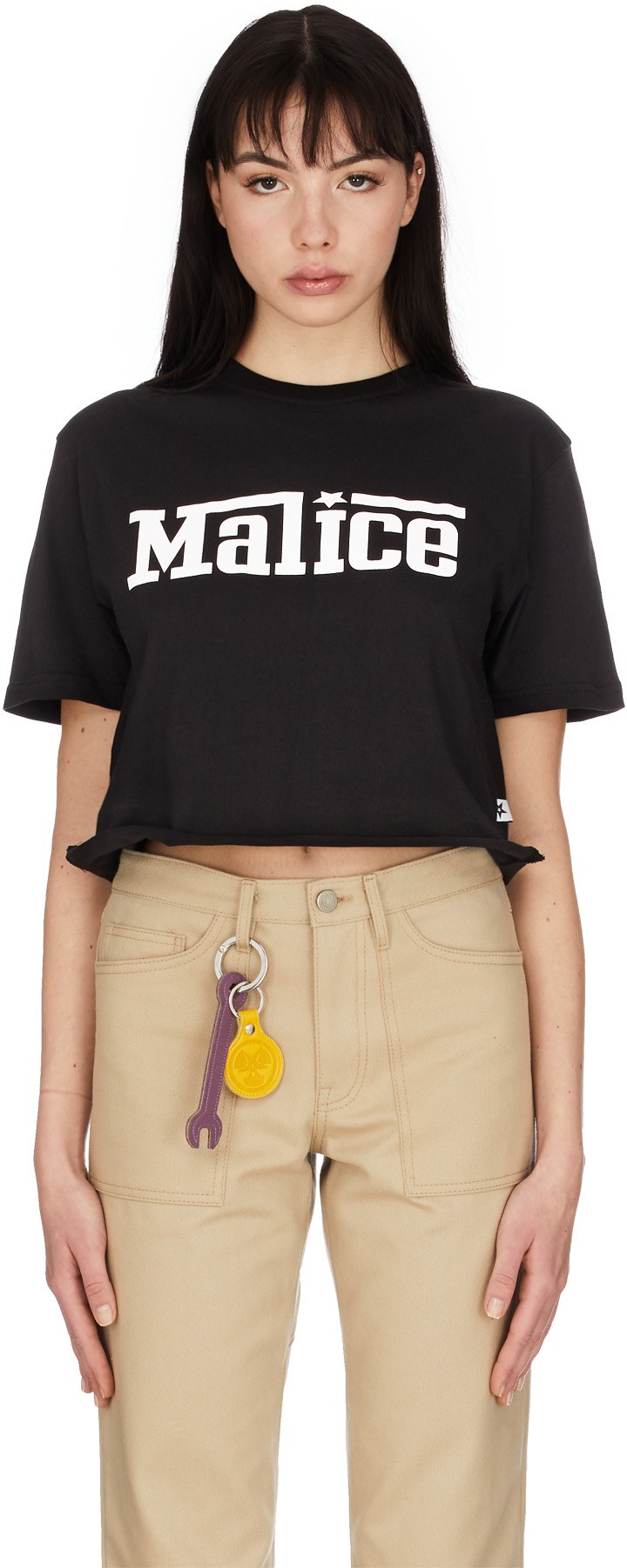 Malice Studios: Black Rarri Crop T-Shirt - 1