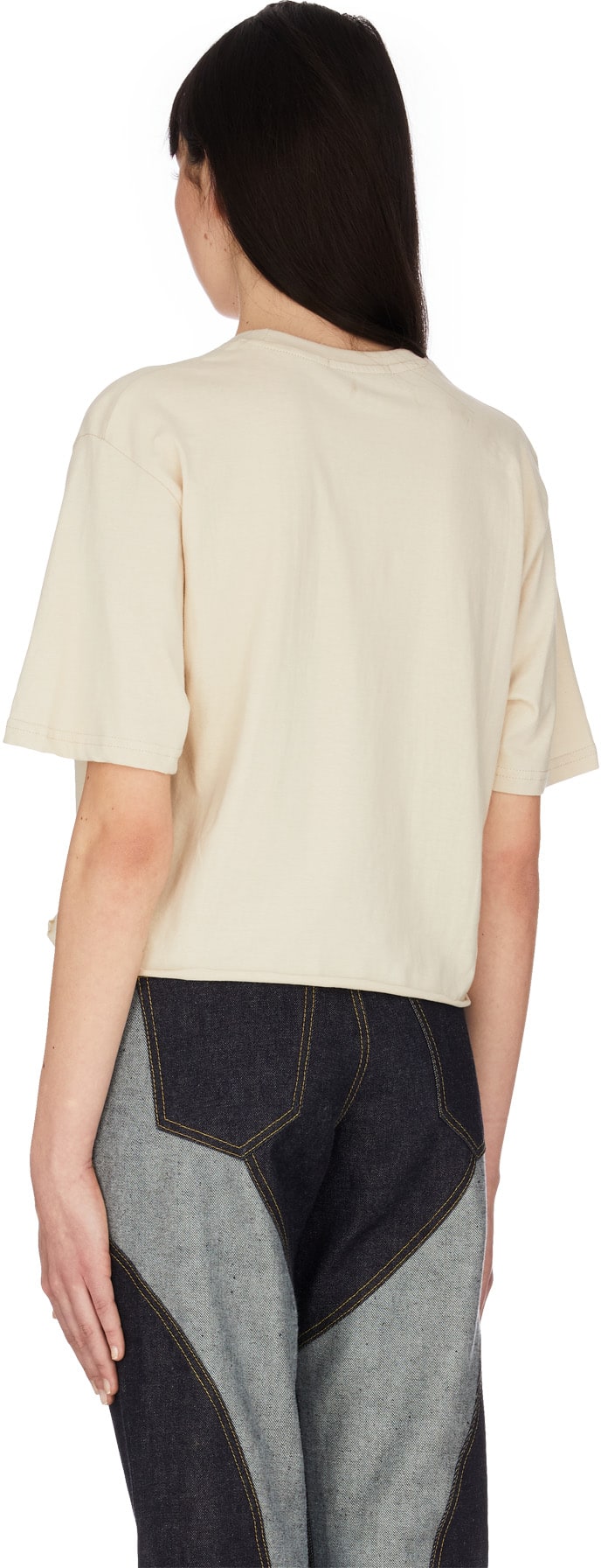 Malice Studios: Neutrals Lucky's Car Crop T-Shirt - 3