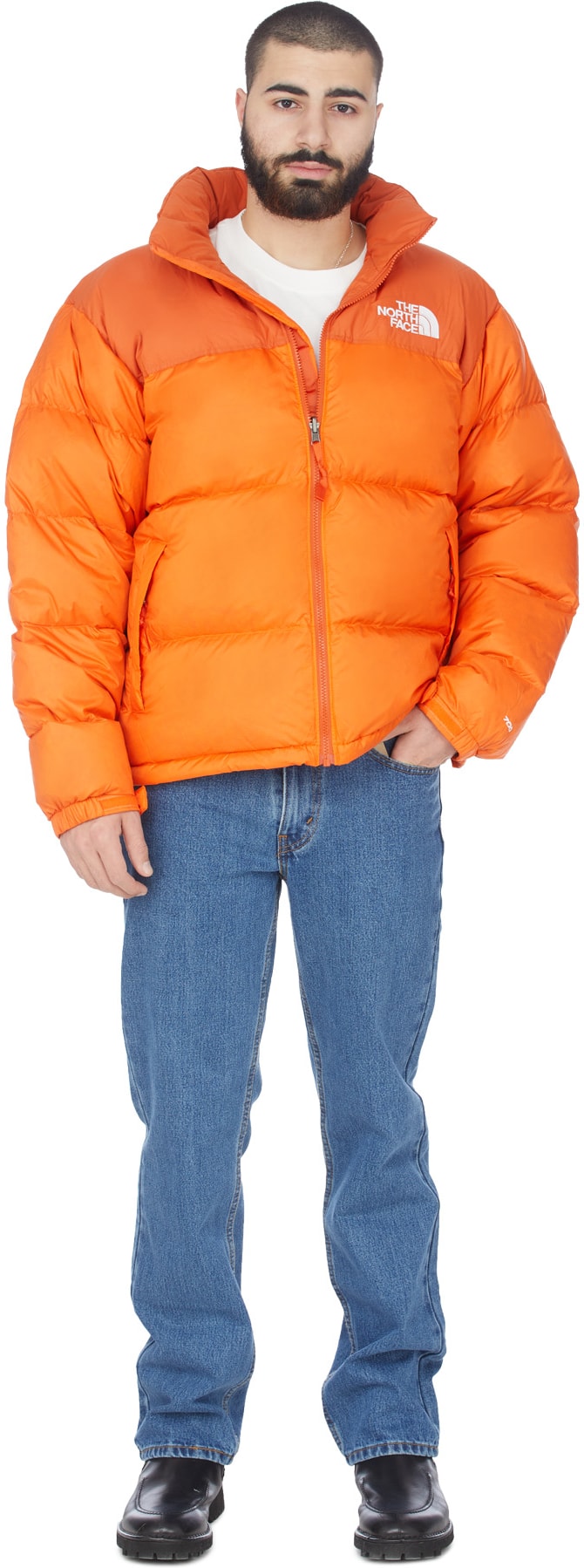 The North Face: Orange 1996 Retro Nuptse Jacket - 4