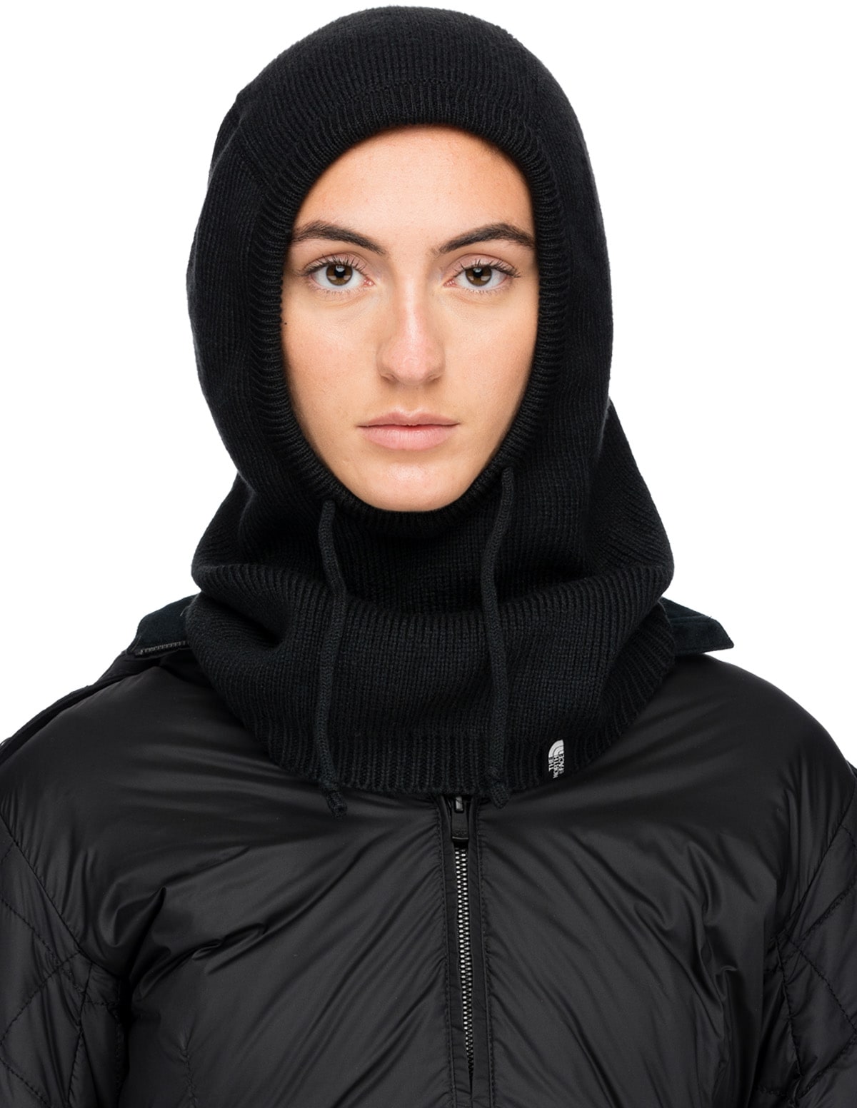 The North Face: Black Knit Balaclava Hood - 1