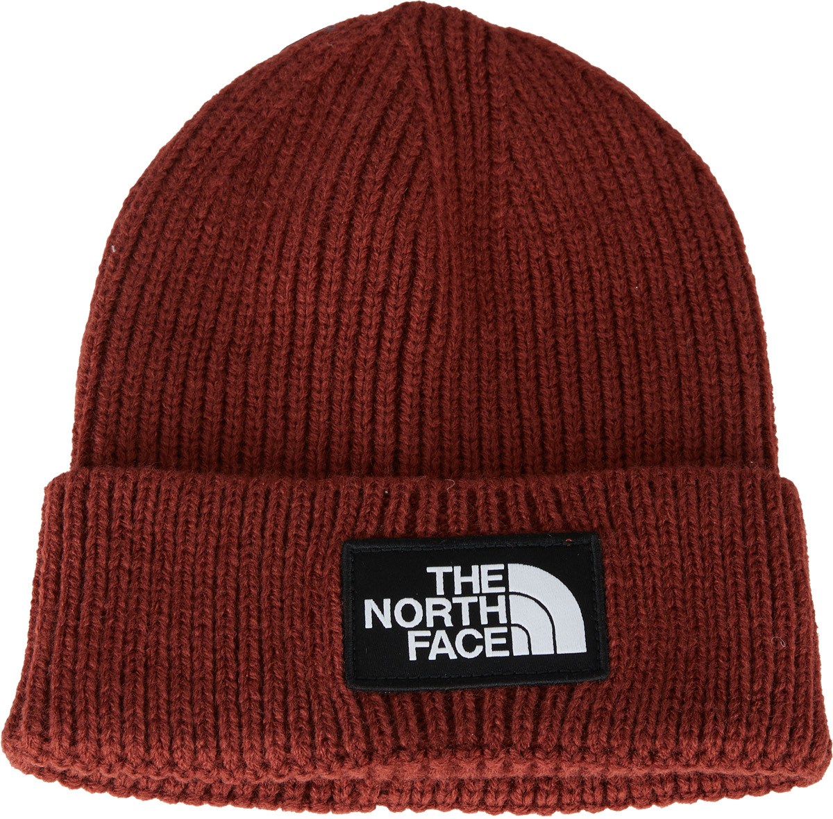 The North Face: Red TNF Logo Box Cuffed Beanie - 1