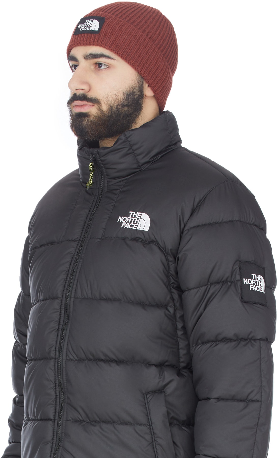 The North Face: Red TNF Logo Box Cuffed Beanie - 3