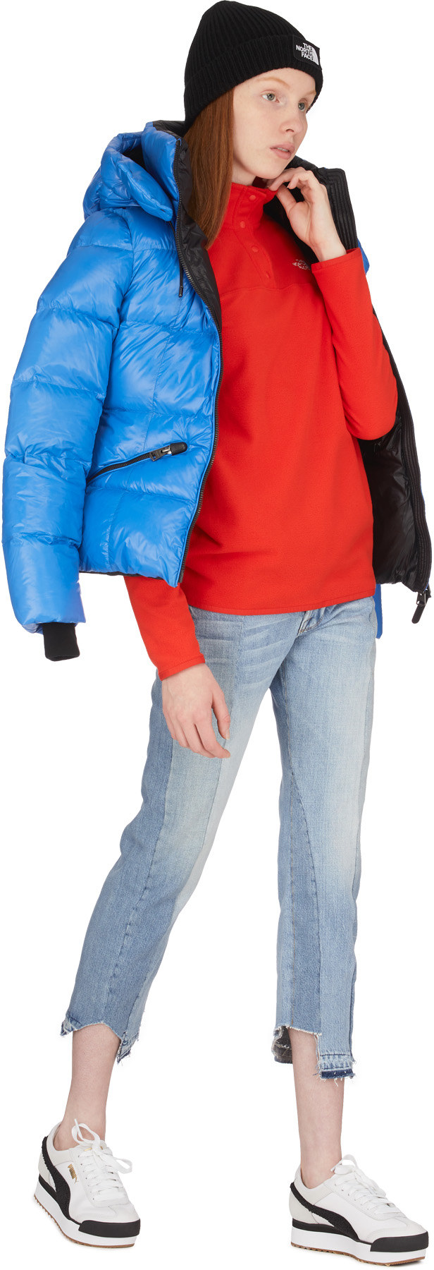 The North Face: Red TKA Glacier Snap Neck Pullover - 4