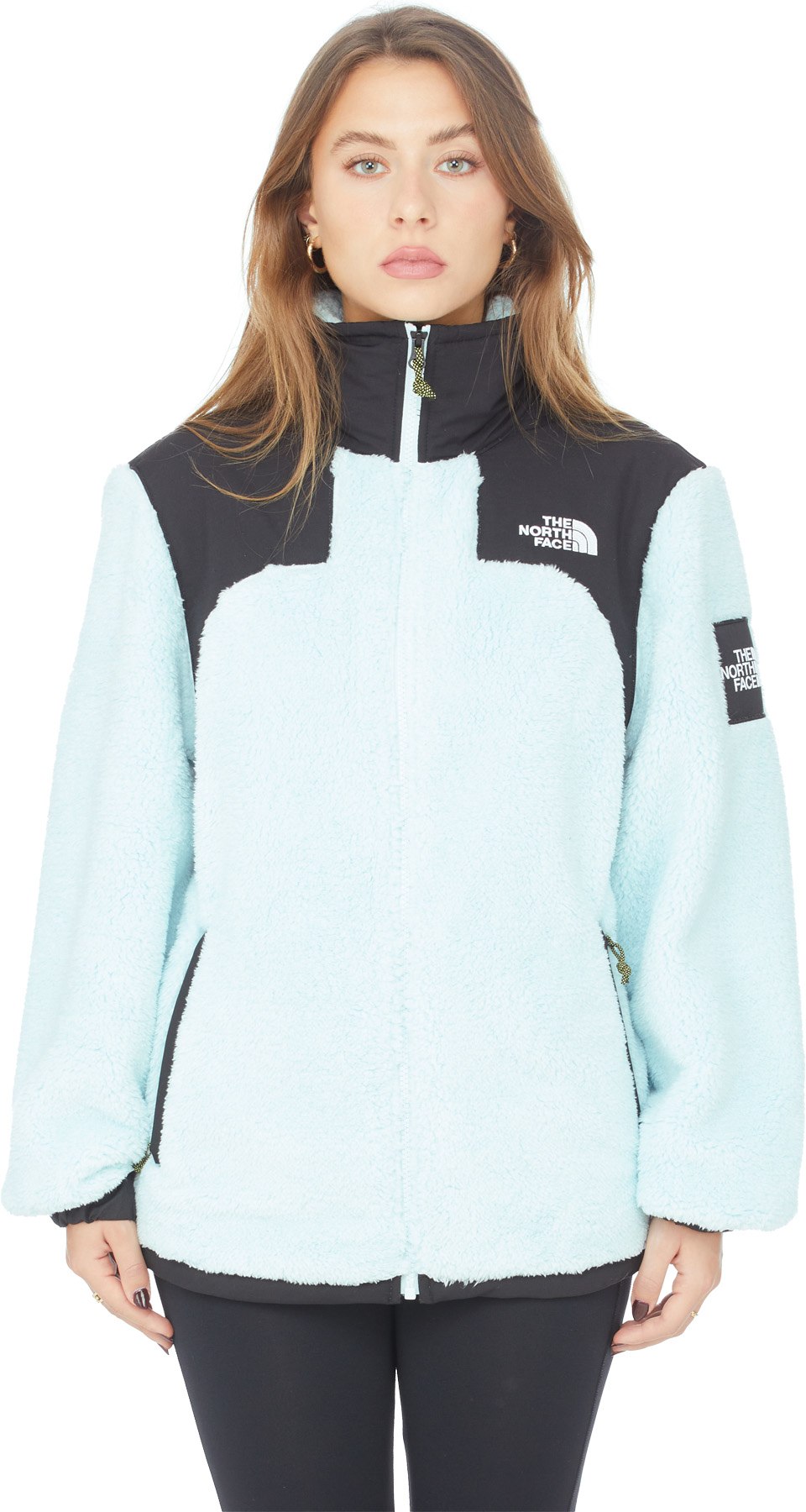 The North Face: Blue Black Box Oversize Sherpa Fleece Jacket - 1