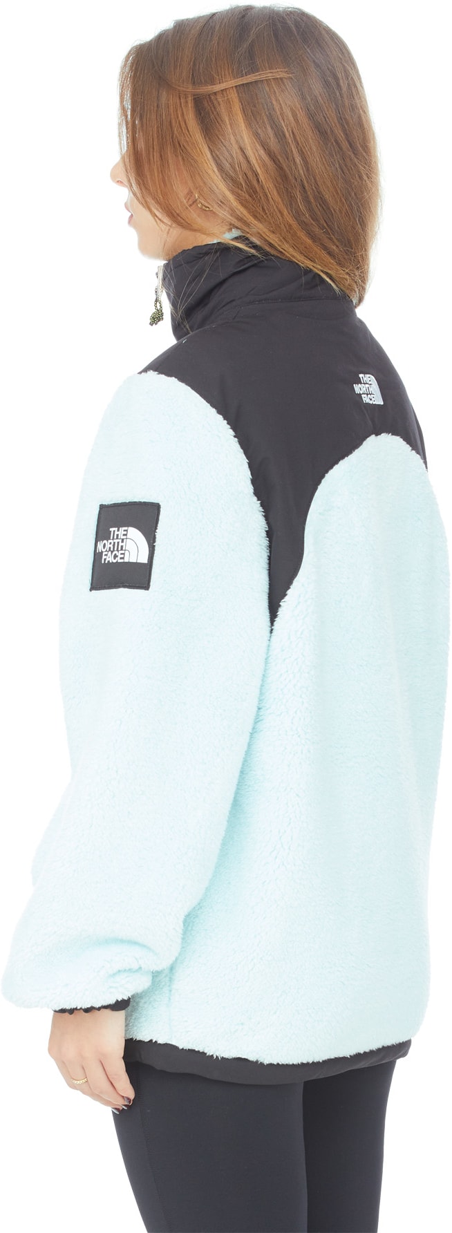 The North Face: Blue Black Box Oversize Sherpa Fleece Jacket - 3