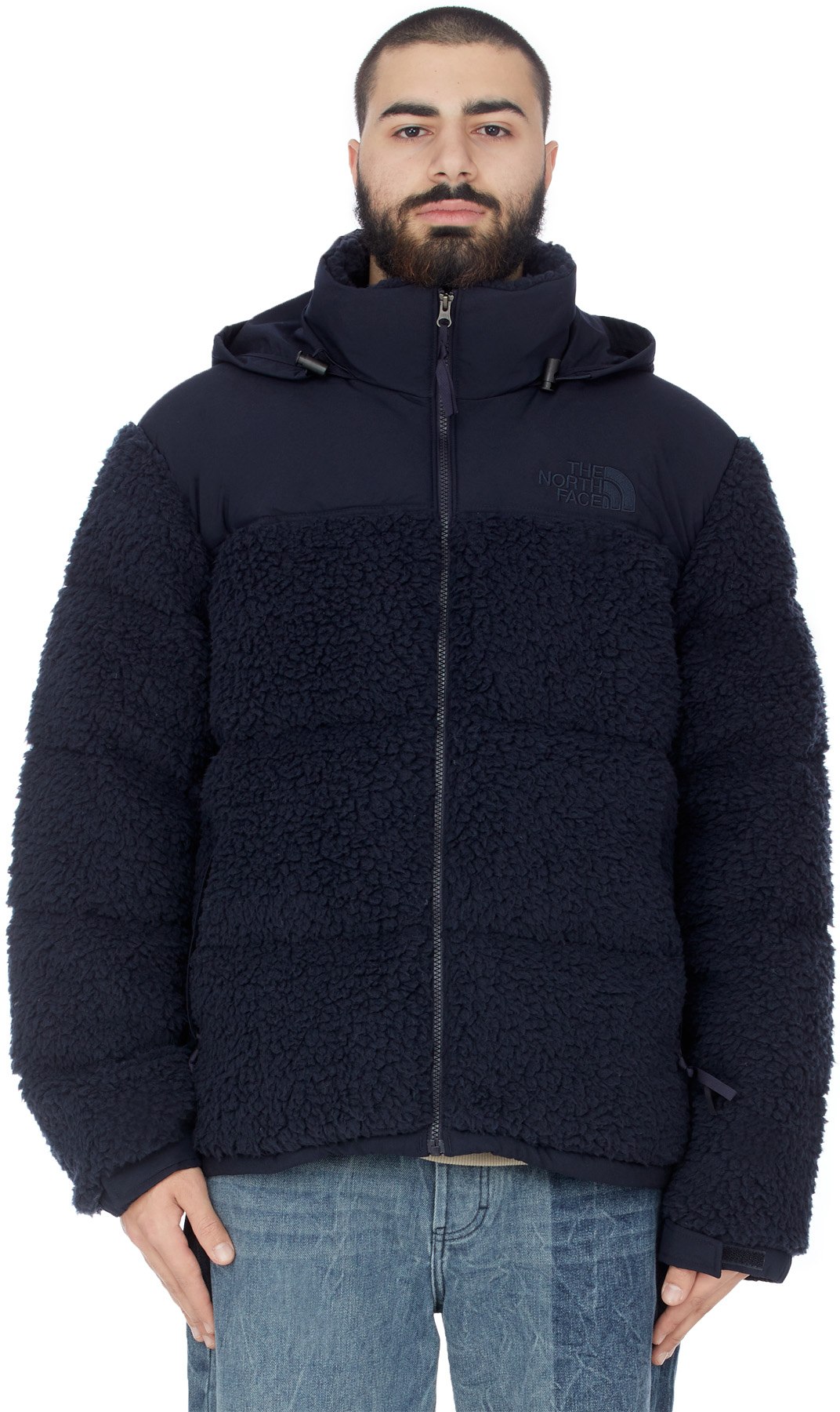 The North Face: Bleu Manteau Sherpa Nuptse Bleu - 1