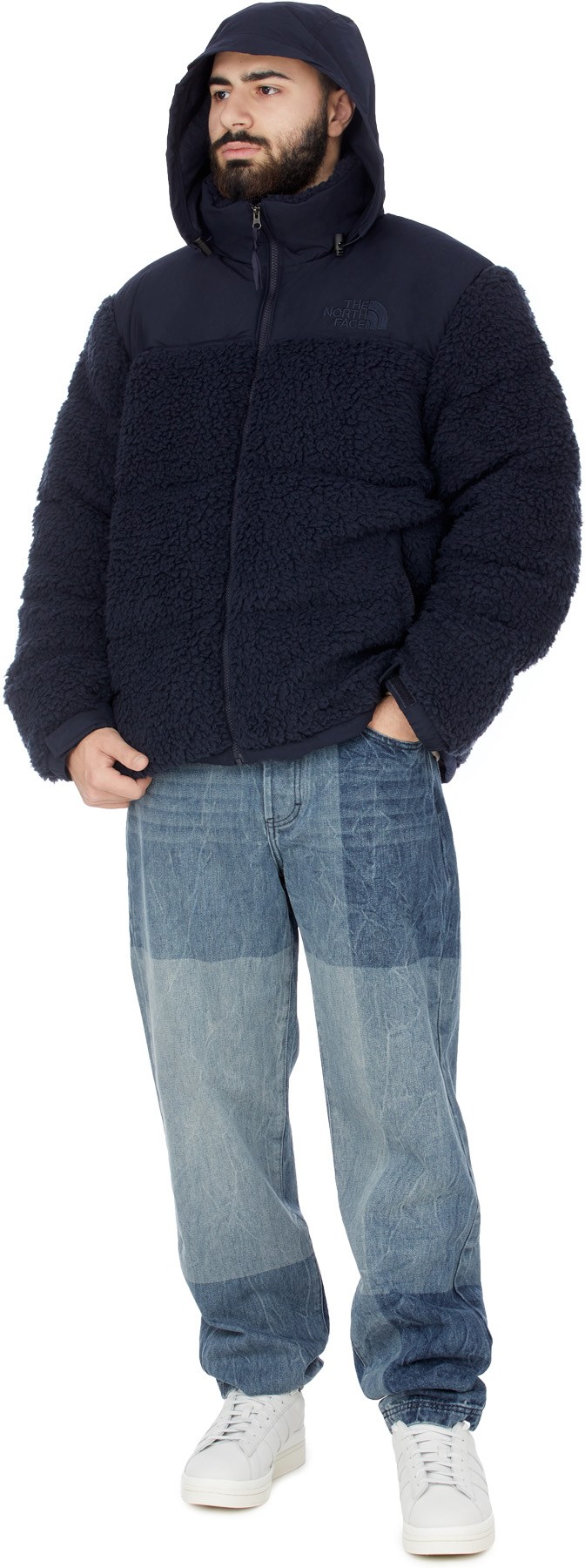 The North Face: Bleu Manteau Sherpa Nuptse Bleu - 4