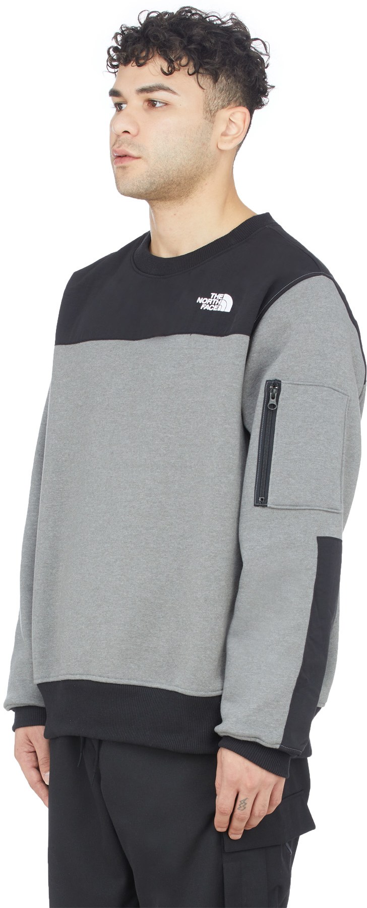 The North Face: Grey Highrail Crewneck Pullover Sweater - 2