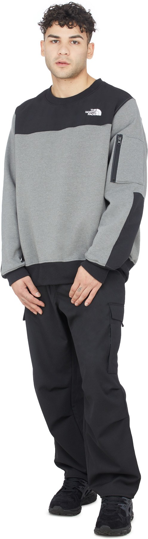 The North Face: Grey Highrail Crewneck Pullover Sweater - 4