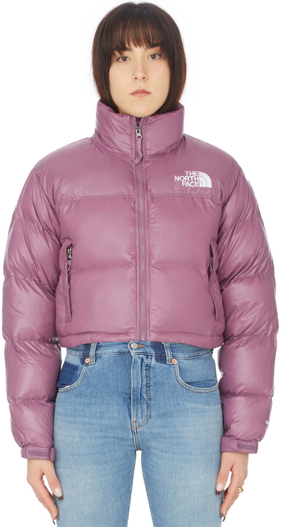 The North Face: Mauve Manteau Nuptse Short Mauve - 1